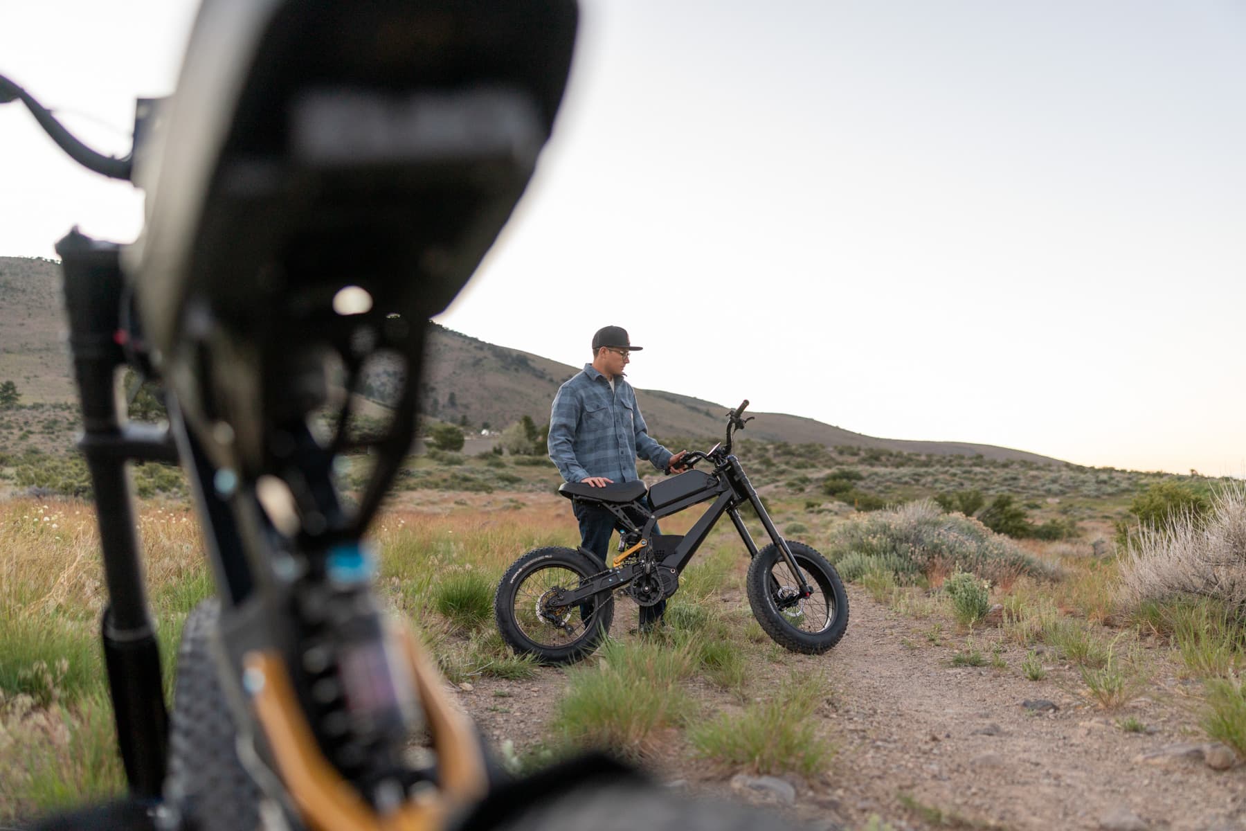 Rider on the Surfline at Galena, side view on a paved road